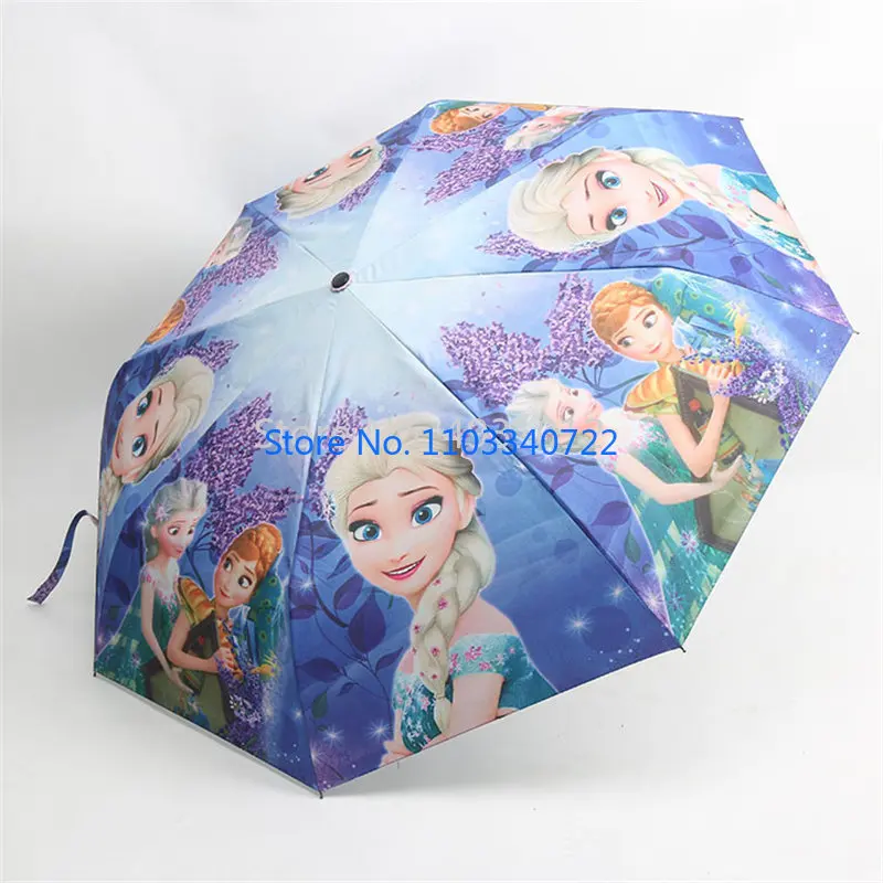 Anime Children Trifold Umbrella Portable Mickey Minnie Mouse Disney Preschool Student Baby Girl Adult Sunscreen Kids Gift