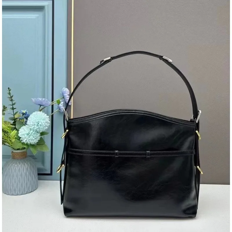 Luxury Brand Women\'s Genuine Leather Single Shoulder Bag Casual Oil Wax Cowhide Crossbody Y2k Handbags For Women Messenger