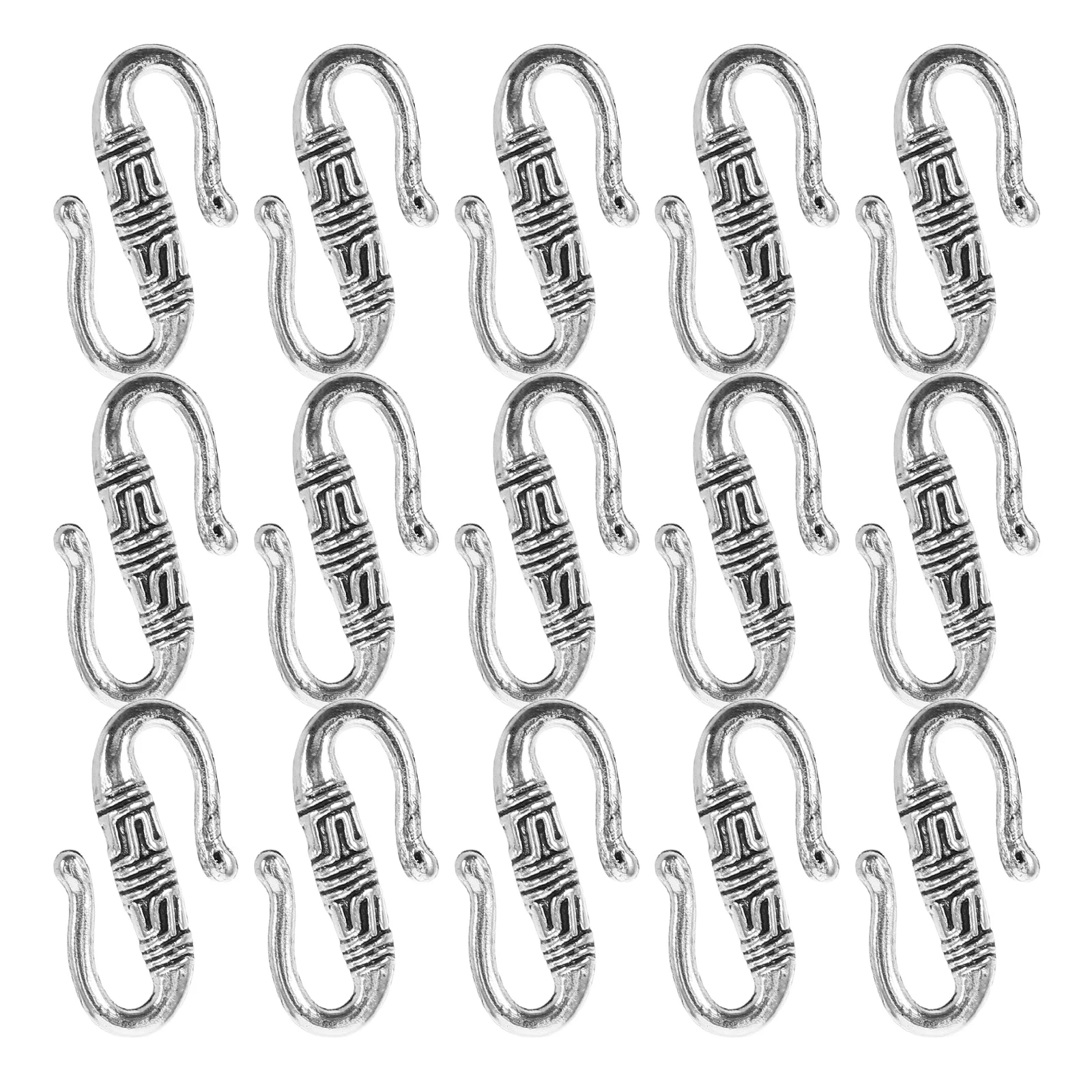 

20 Pcs Retro Alloy Jewelry Buckle Silver S Clasp for Necklace Beads Bracelet Making Vintage Style Safe Lead Free Cadmium Free