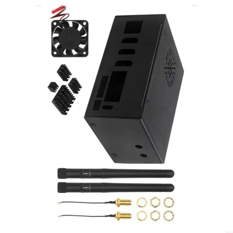 Advanced Heat Dissipation Metal Case Boosting Wireless Connection via External Antennae Option for Pi 5