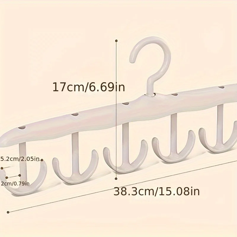 2 Pieces of Hanging Hangers for Household Clothes, Underwear Hooks, Plastic Hangers, Rotatable Multi Hook Hangers