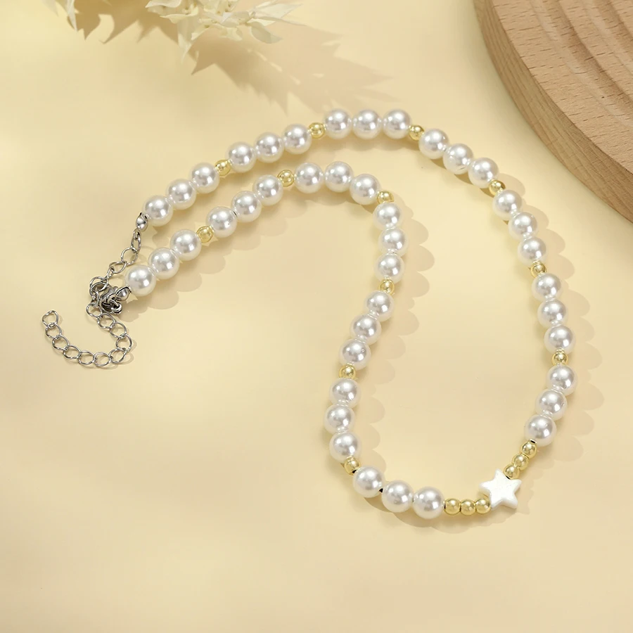Noter Elegante modische Halskette für Damen, verstellbar, mit Perlen verziert, Halsaccessoire, Urlaub, vielseitiger Schmuck – Detail 5
