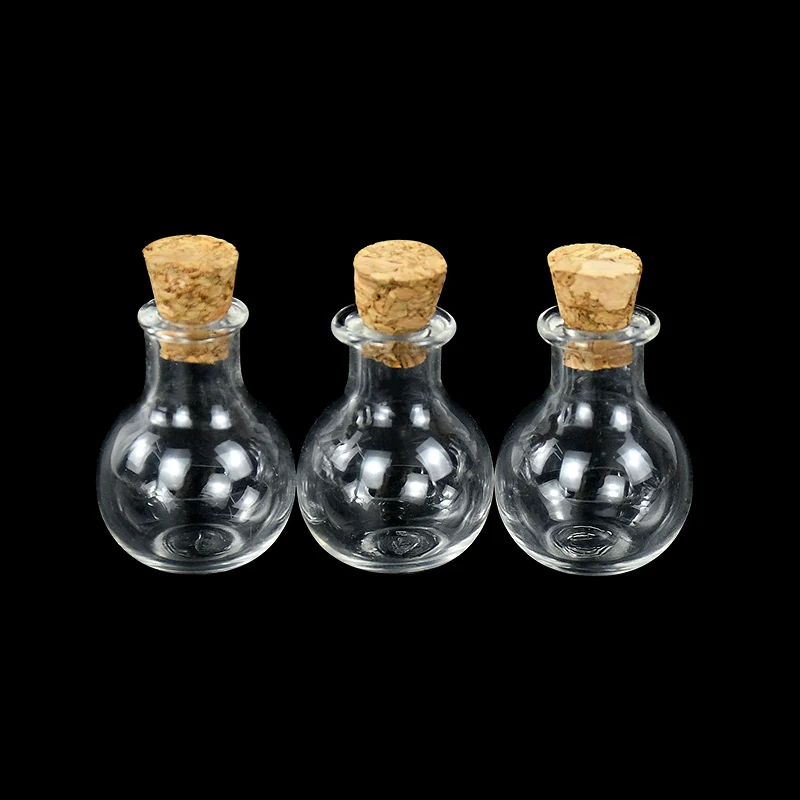 10pc Glass Bottles Miniature Potion Bottle Mini Cork Glass Vials DIY Mini Wishing Drifting Bottle Wedding Party Decor Glass Jars