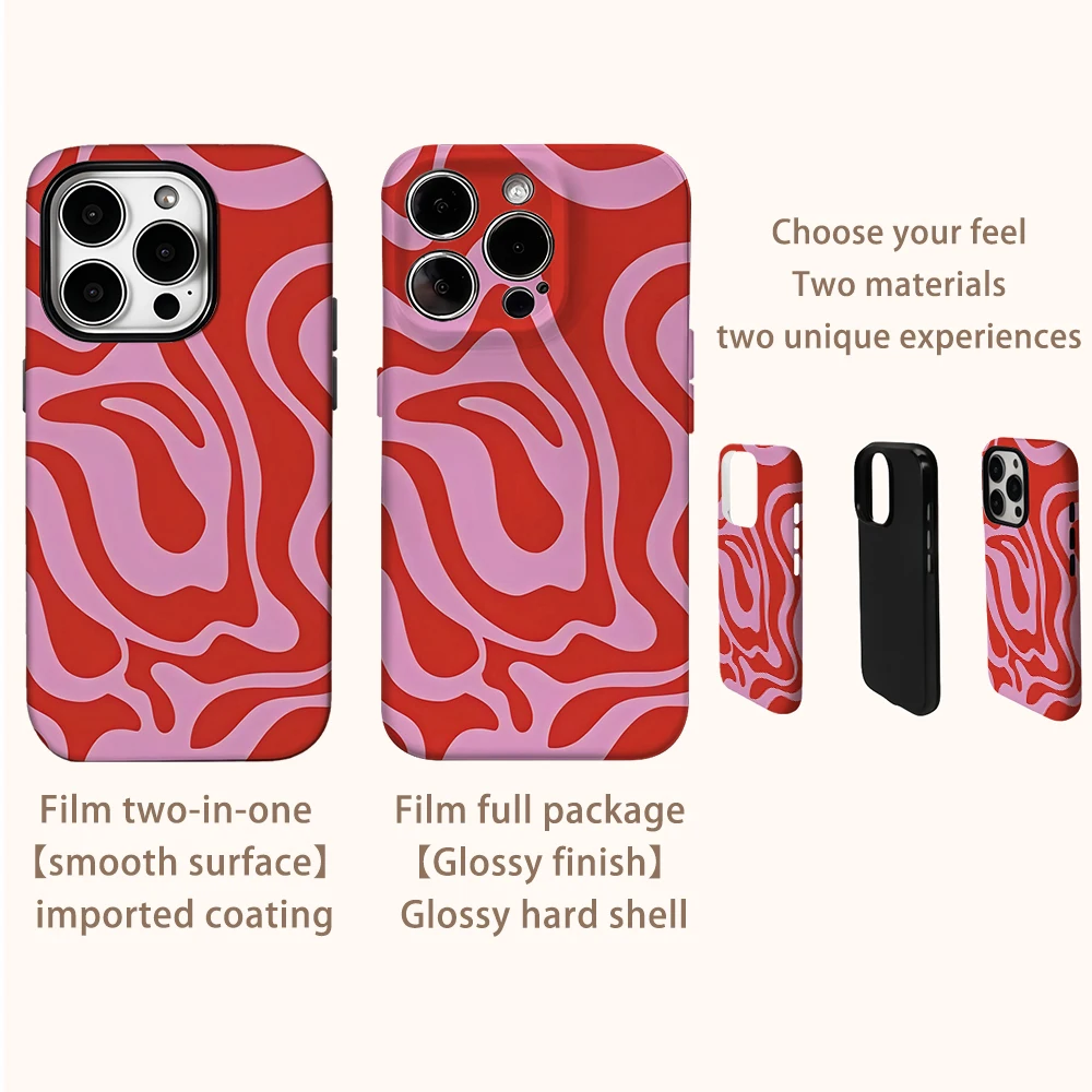 Etui na telefon Red Water Splash do iPhone'a 16 15 14 13 12 11 X XS XR XSMAX 7 8 Pro Max Plus Dwuwarstwowa tylna obudowa