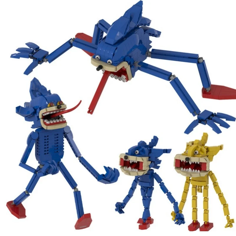 Classic Animated Character Sonices Model Building Block Horror Sinful Hedgehog Action Figure Assembling Bricks Toy Birthday Gift view 2