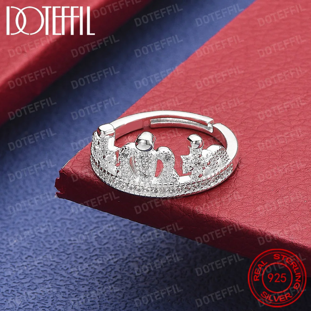 

Кольцо из стерлингового серебра 925 пробы с короной AAA и цирконом для женщин и мужчин, модный подарок на свадьбу, помолвку, очаровательные ювелирные изделия