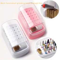 Hot 30/48 Holes Nail Art Drill Storage Box Grinding Polish Head Bit Holder Display Nail Drill Bits Organizer Nail Stand Manicure