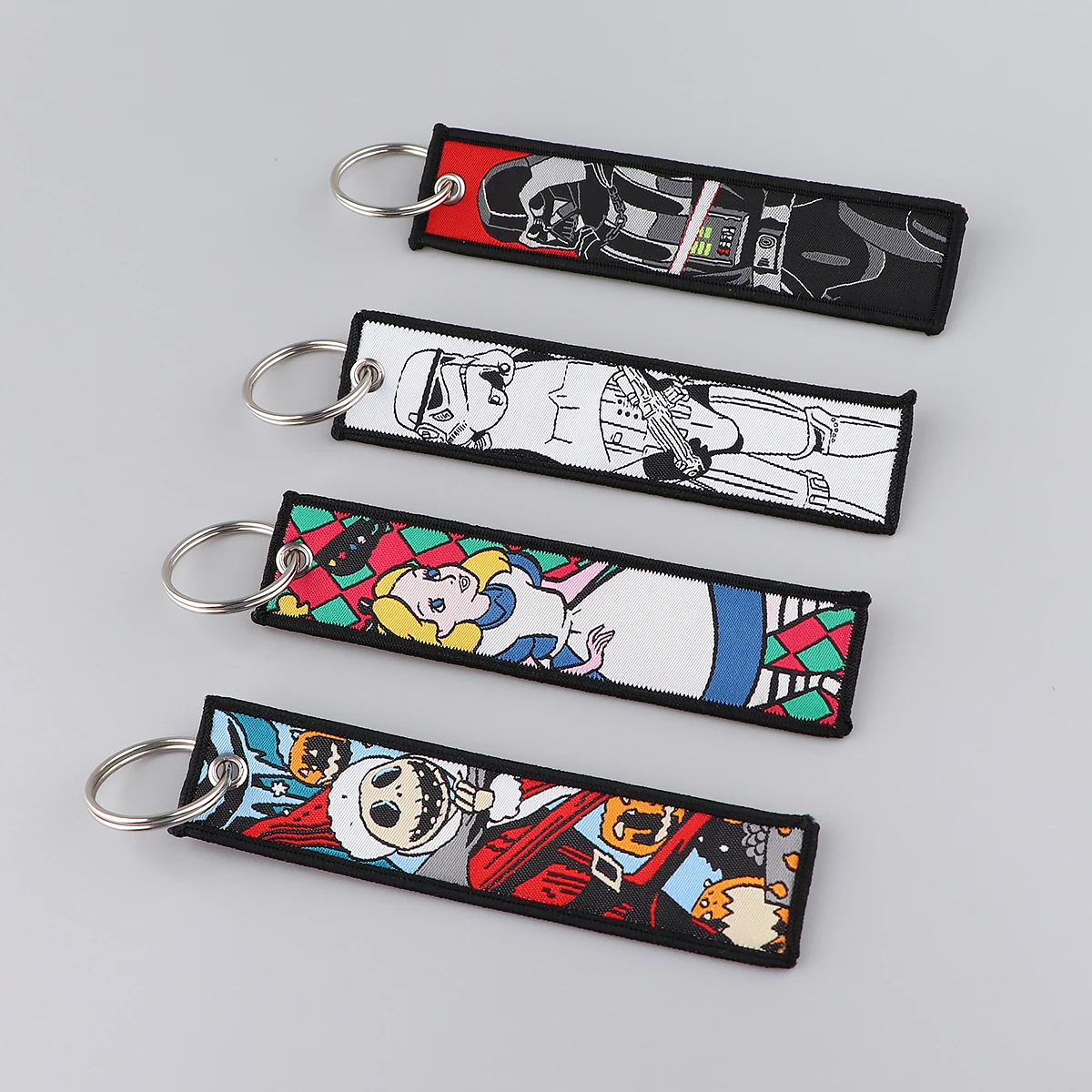 Cartoon Kawaii Key Tag New Embroidery Key Fobs For Motorcycles Cars Backpack Chaveiro Fashion Keychain Key Ring For Kids Gifts