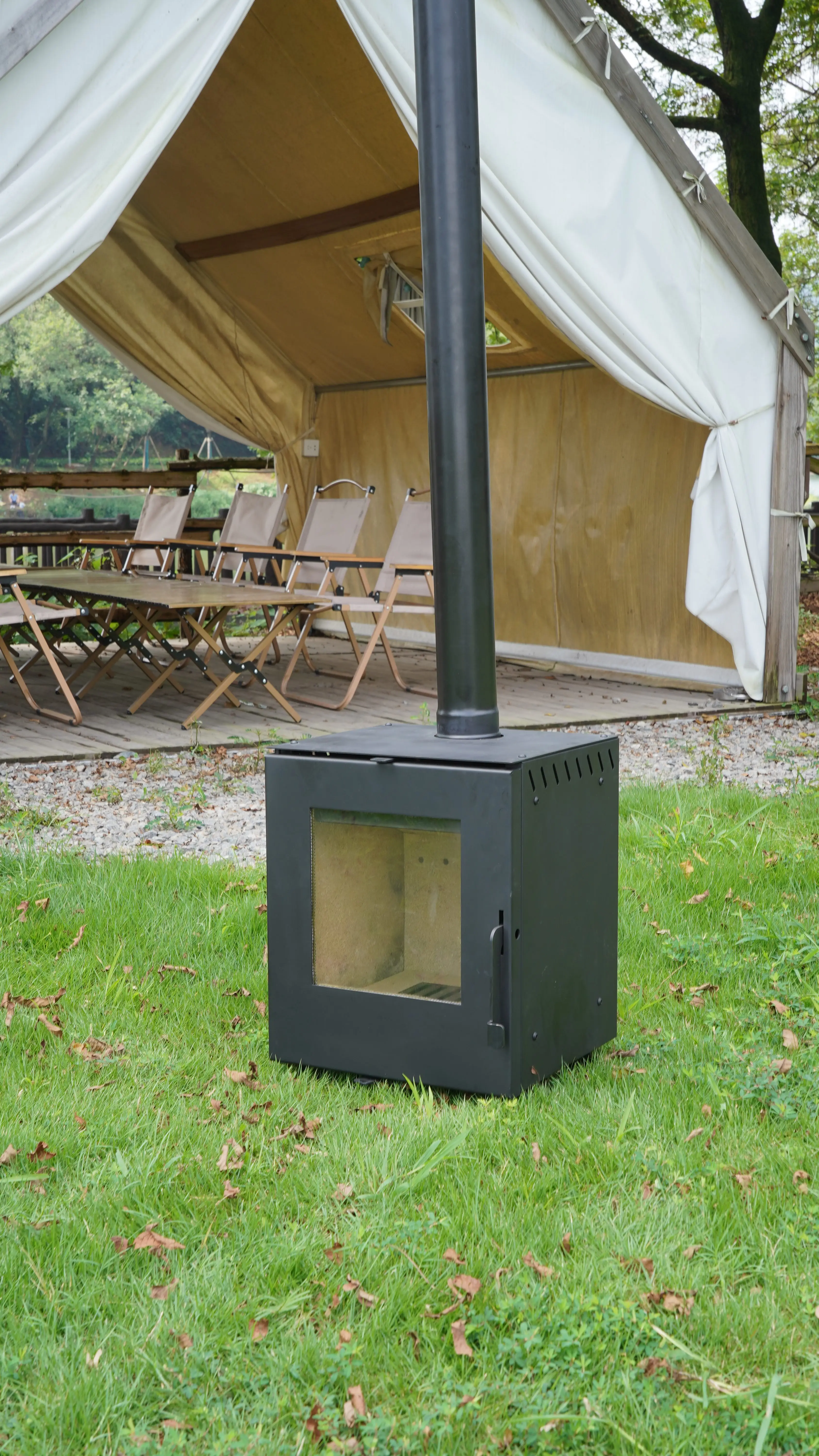 QC-R01 Mini houtkachel Kleine houten kachels Rookloze open haard te koop