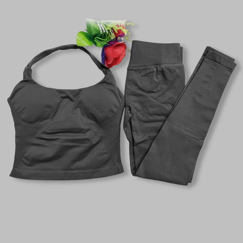 2 Stuks Impact Gym DFNNYE Halter Top Sportkleding Dames Yoga Set Sportkleding Sportpakken Fitness Trainingspakken Top Gym Leggings Set