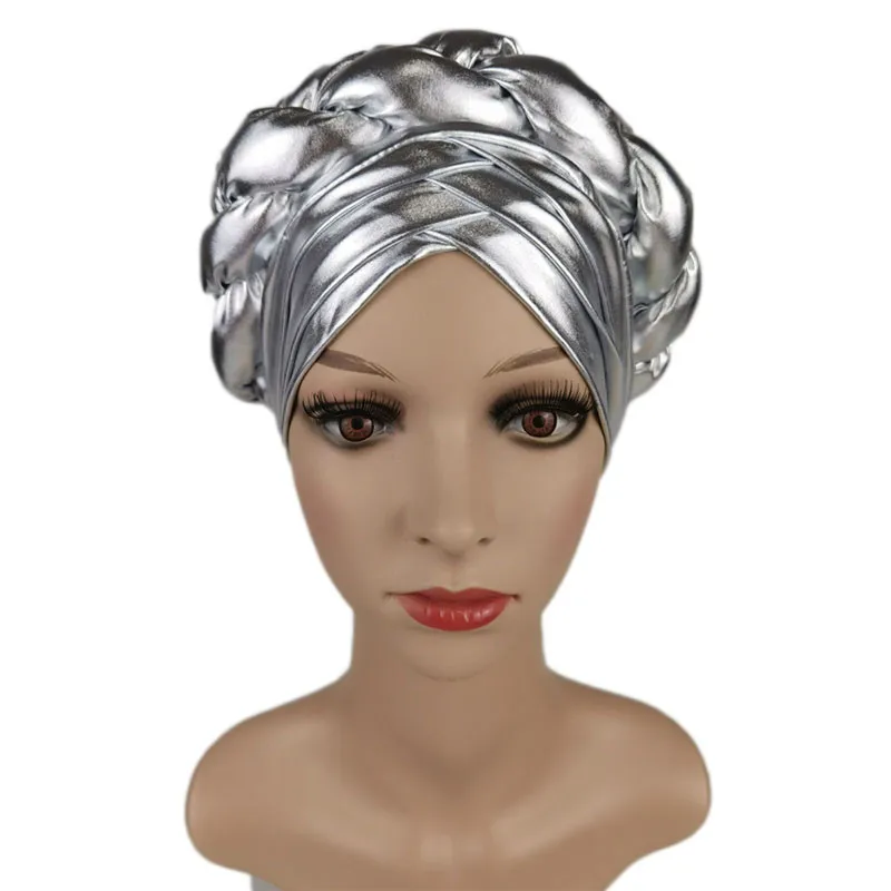 New Already Made Headties Muslim Turban Hijab Hat Women African Aso Oke Auto Gele Africaine Bonnet Chemo Cap Head Scarf Wrap