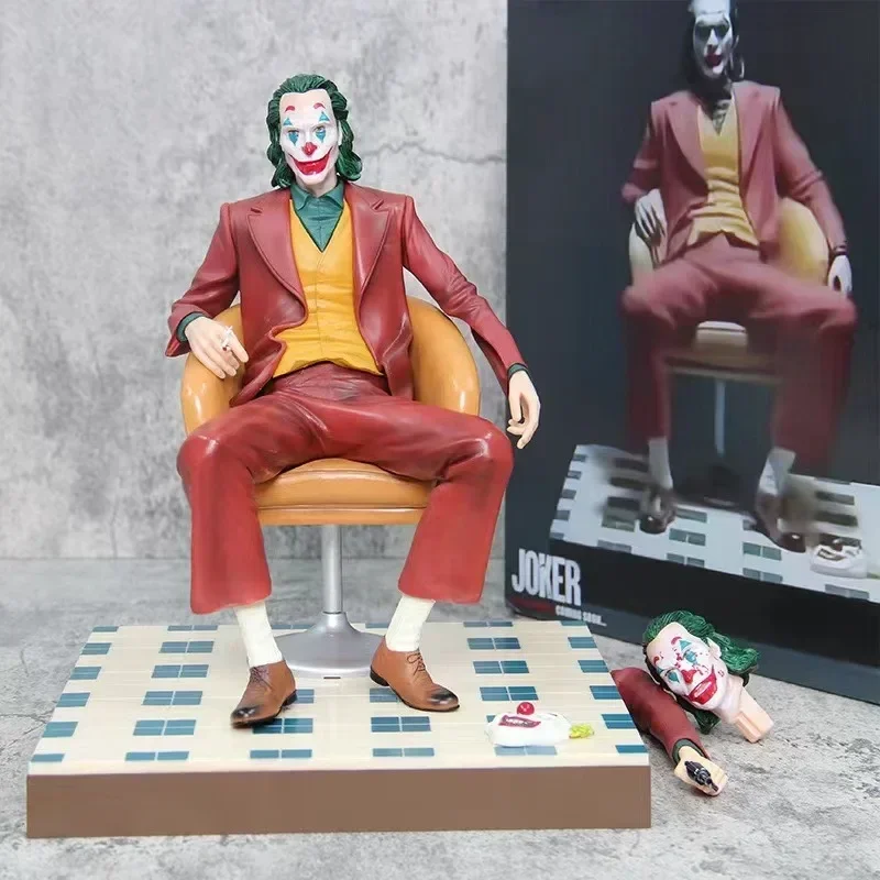 DC Gotham Joker Anime Figure 28cm Red Hand & Head Changeable Action Statue Model Collectible Ornament Gift for Adults