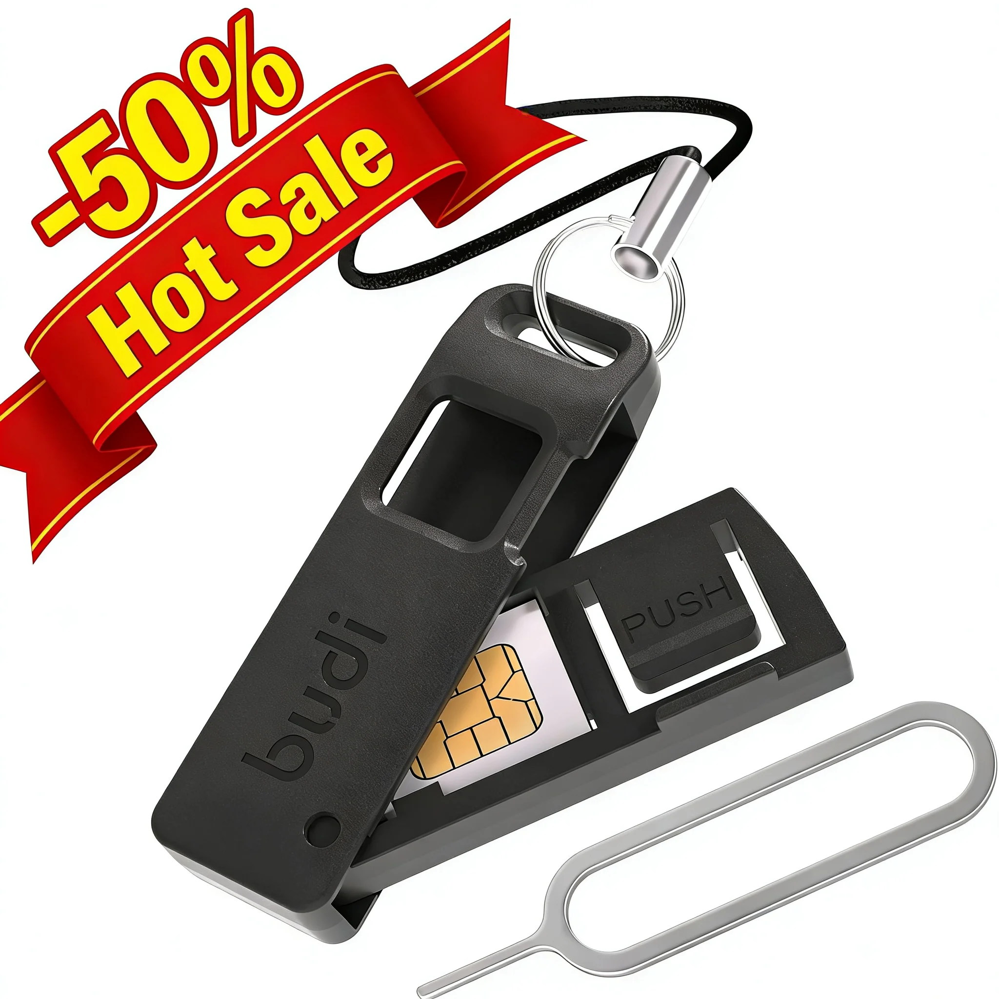 Sim Card Tray Pin Eject Removal Tool Needle Opener Ejector with SIM/TF Card Storage Small Box