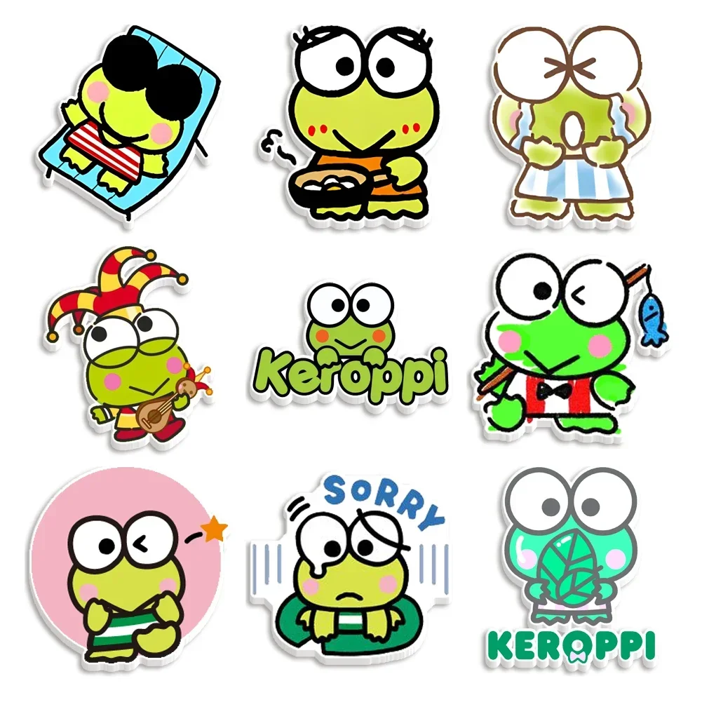 10 Pcs/lot Japanese Frog Keroppi Sanrio Cartoon  Flatback Resin Planar Acrylic Craft DIY Earrings Home Decoration Accessories