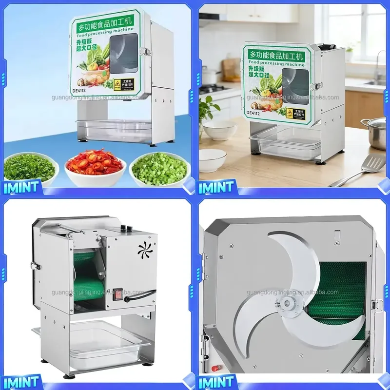 Commercial Automatic Electric Vegetable Chopper High Power Motor Stainless Steel Food Processing Machine Green Onion