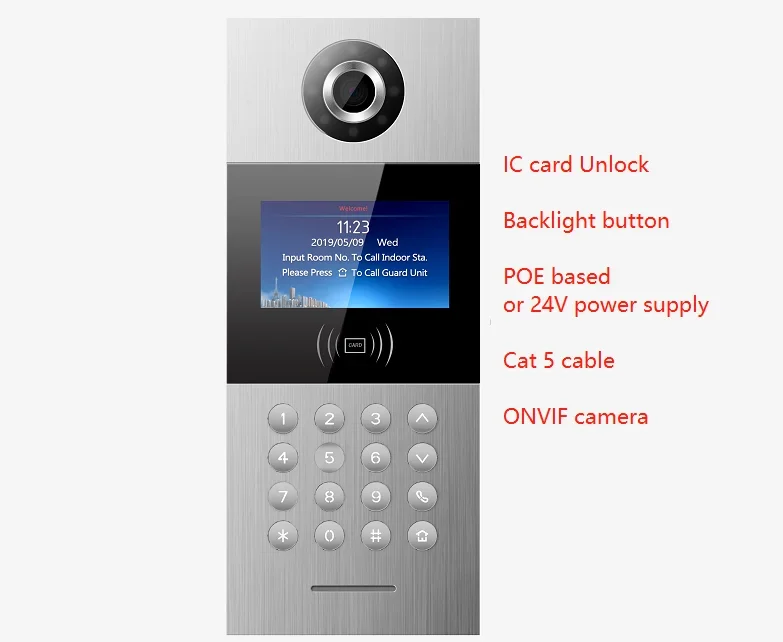 ISO9001 support factory supply single apartment or muti apartment available outdoor station with APP connect intercom