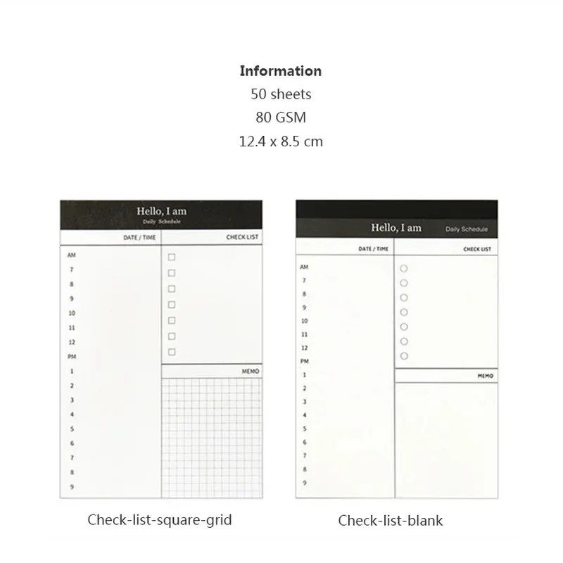 Mini Daily Planner Notebook Check List Notepad Sticky Notes 12.4 X 8.5 Cm 50 Sheets Office School Supplies Agenda Stationery