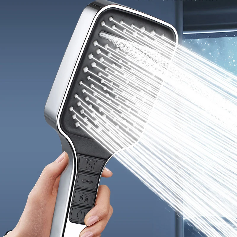7 Modes Large Panel Shower Head Adjustable One Button Stop Bathroom High Pressure Water Saving Shower Set Bathroom Accessories view 2