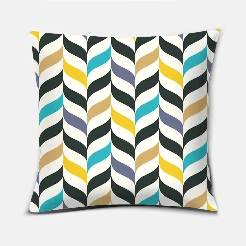 Office Living Room Home Pillowcase Luxury Geometric Print Square Pillowcase Car Ornaments