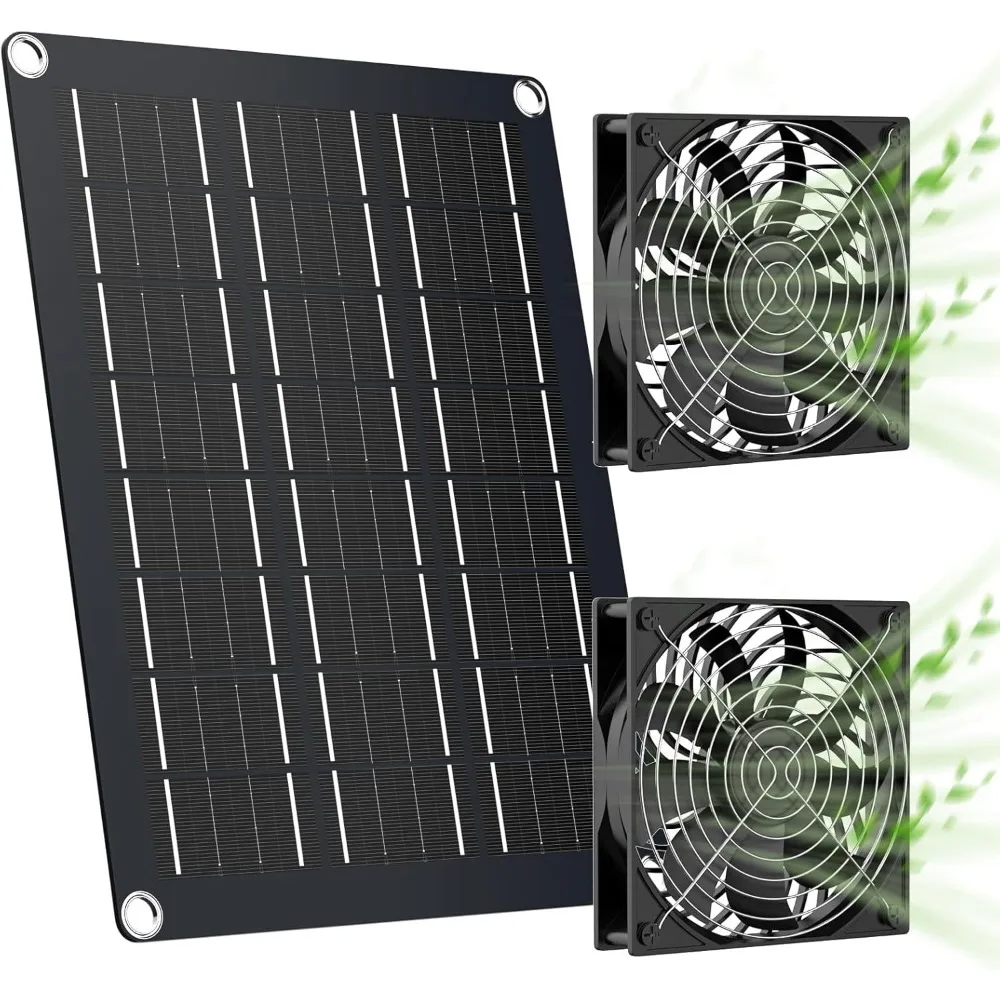 

MARBERO 4.7 Inch Solar Panel Fan Kit, 15W Solar Panel, 2 Waterproof Fans, 13ft Cable for Outdoor Air Ventilation