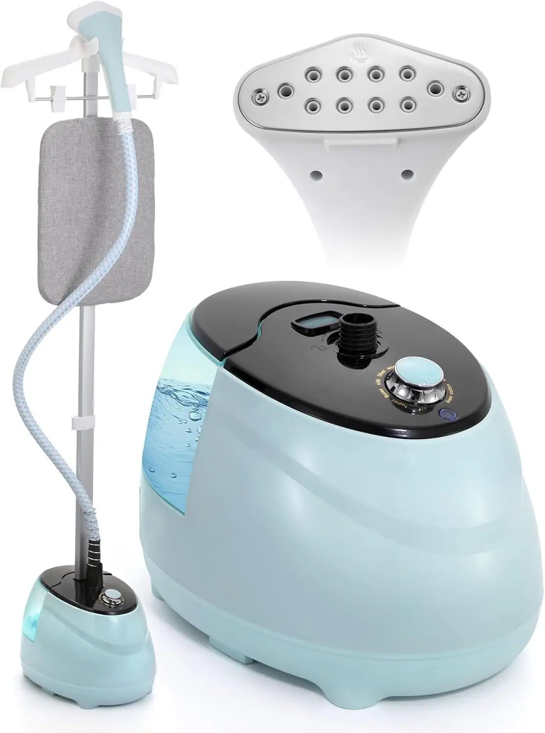

Clothing Steamer with 1.8L Tank, 10 Settings, Blue – Stand-Up Wrinkle Remover for Home & Commercial Use