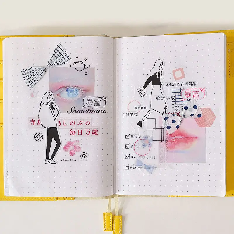 63Pcs Vintage Black White Fashion Girl Scrapbooking Stickers DIY Junk Journal Planner Collage Sticker Diary Album Decoration
