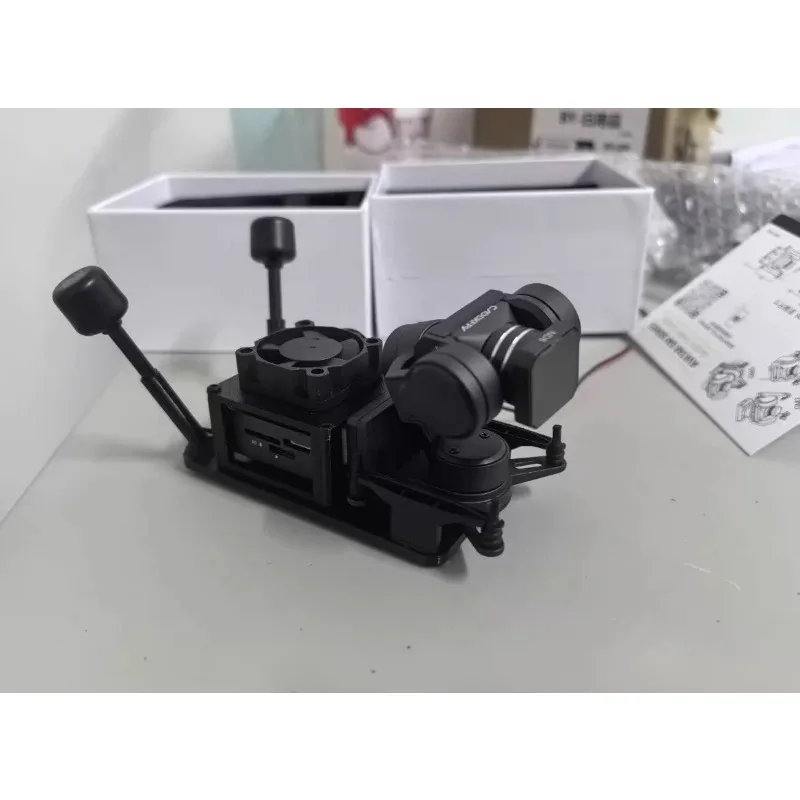 3D Printed Mount for Caddx GM3 / Xianfei C-20T Gimbal with VTX & Fan Holder, Compatible with DJI O4 Pro Walnut HD FPV System