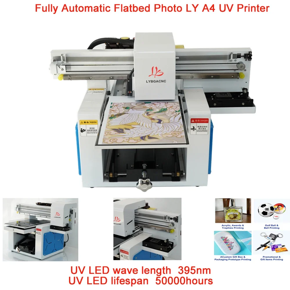 Полностью автоматический планшетный фотопринтер LY A4 УФ-принтер УФ DTG Струйный принтер 220/110 В USB Инфракрасный луч Измерение 2880 точек на дюйм Печать