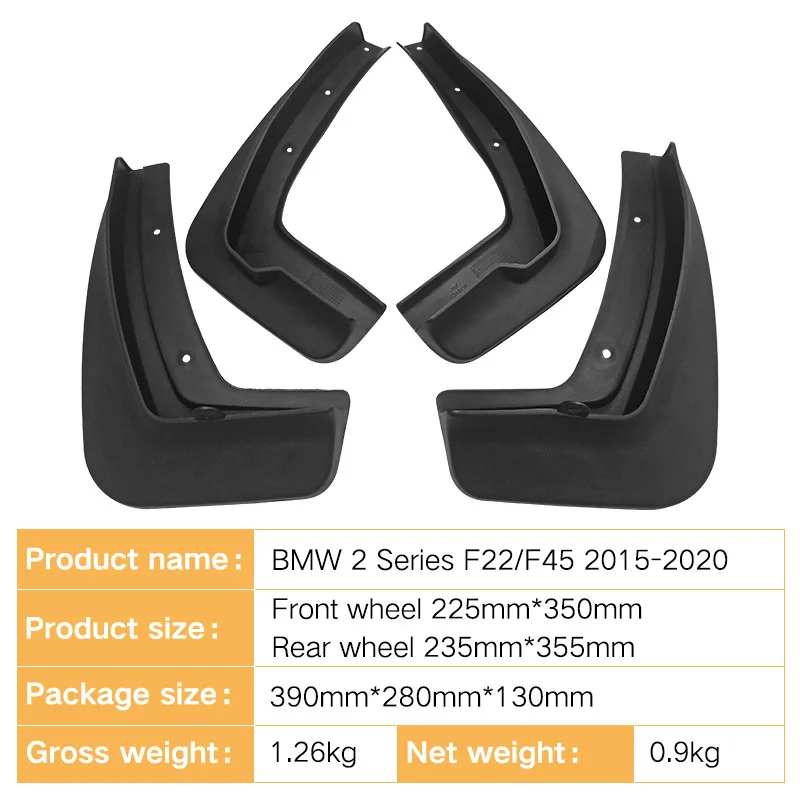 FOR BMW 2 Series F22  F45 2015-2020 Car Molded Mud Flaps Splash Guards Mudguards Front Rear Styling Front Rear Car Accessories