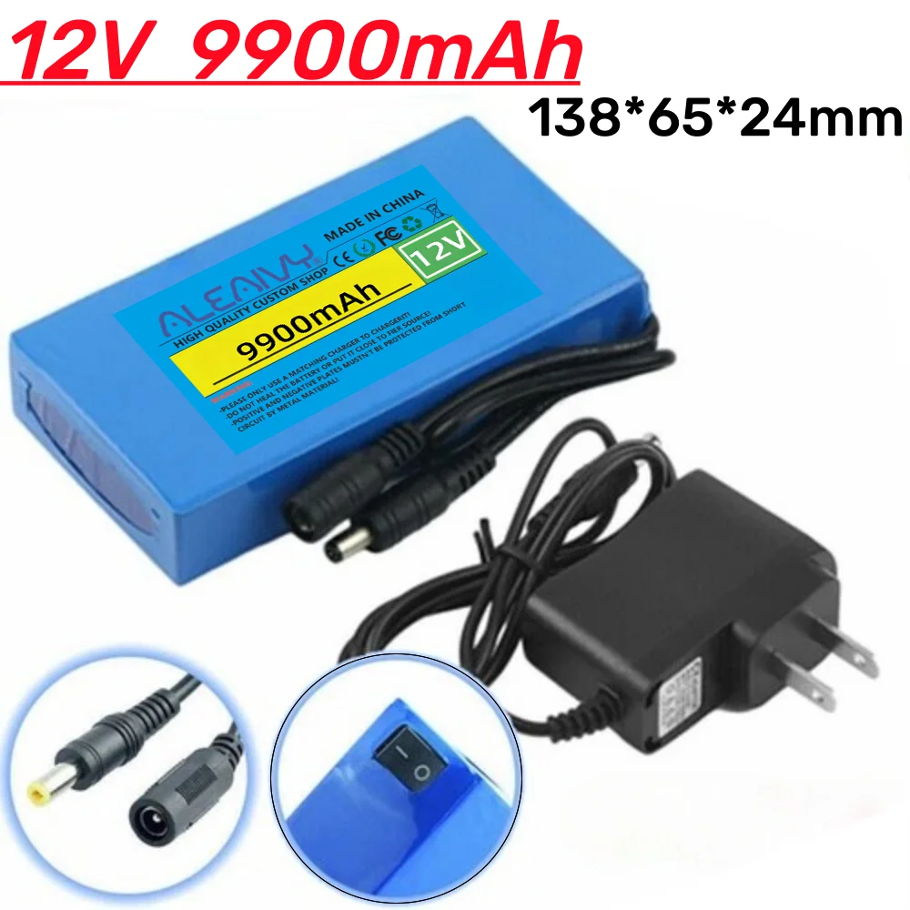 

12V 9900mAh Lithium Polymer 12.6V DC Super Rechargeable Battery for CCTV Camera Wireless Transmitter Rechargeable Battery.