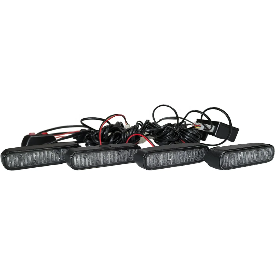 4*6LED 4-in-1 18 Modes Car Strobe Light Kit 12V 24V Front Grille Flashing Emergency Lamp For Autos New Condition