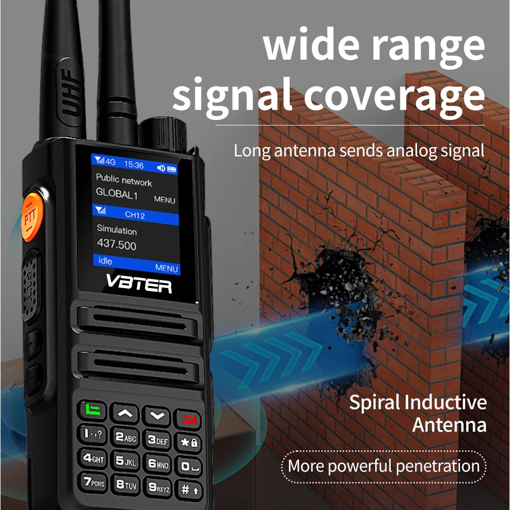 VBTER Zello WBT-889 4G Handheld Walkie Talkie Sim Card WiFi Internet Radio Long Ran 100 Miles Professional POC Vox Communication