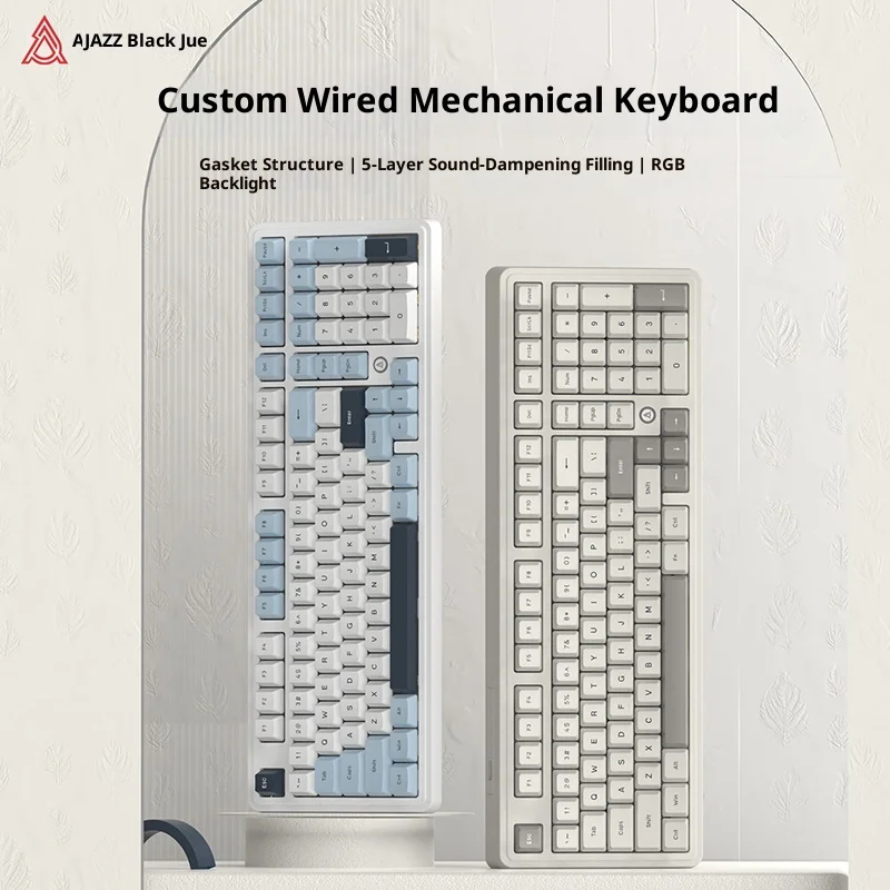 

Ajazz Ak980 Wired Mechanical Keyboard 98-Key Hot-Swappable Gasket Structure Rgb Lower Light Position Computer Gaming Keyboard