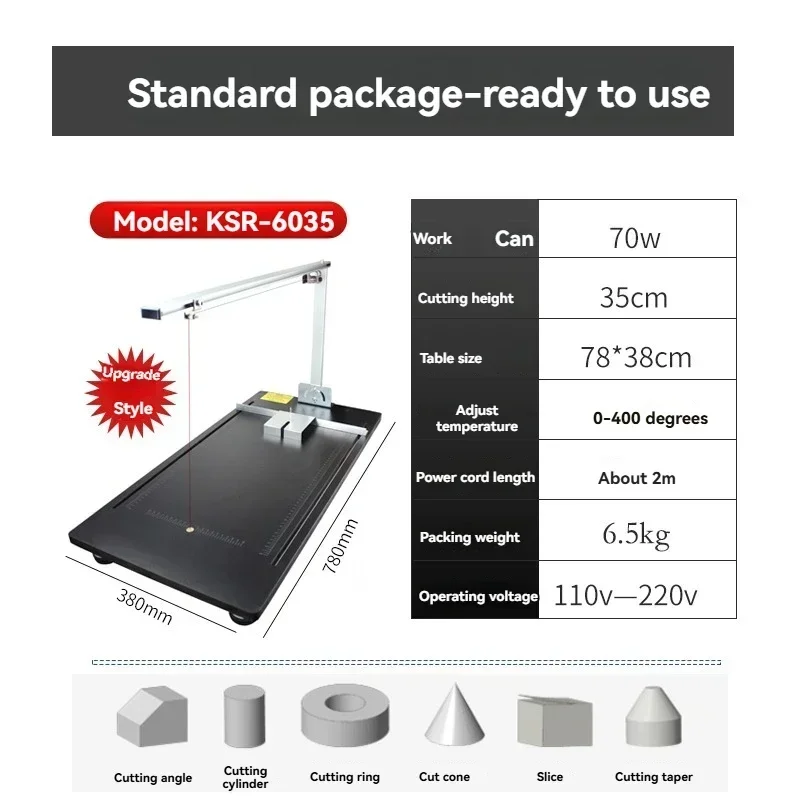 

Новый KSR-5038-25 Электрический станок для резки пенопласта 110 В/220 В Станок для резки пенопласта и жемчуга и хлопка Вертикальная губка EPS Машина для горячей резки