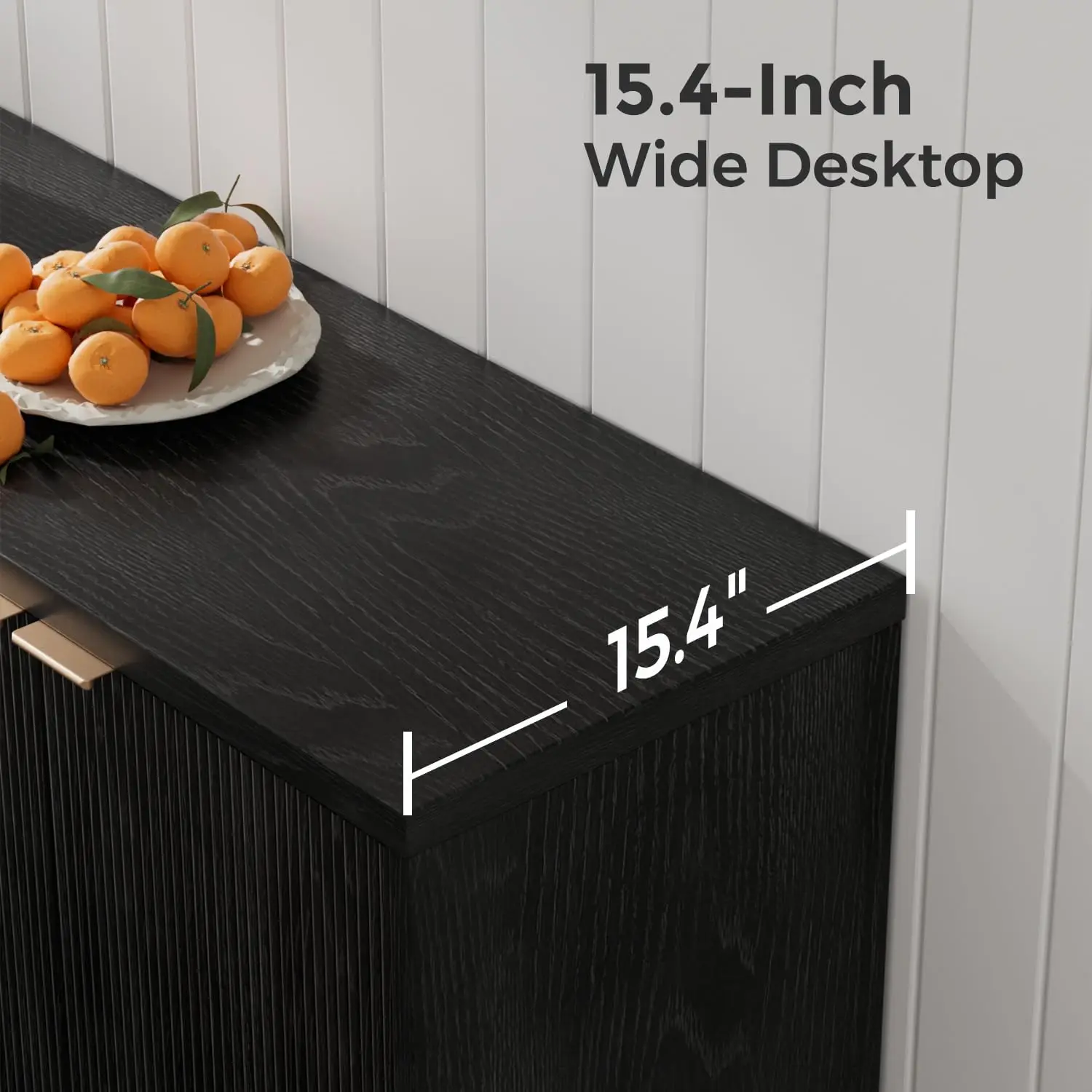 Fluted Buffet Cabinet With Storage Modern Sideboard Frame Double Doors Adjustable Shelf Accent Buffet Table Storage Unit For Kitchen Dining Room Living Room Black view 4