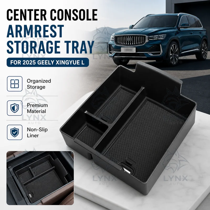 For 2025 Geely Xingyue L Center Console Armrest Storage Box Tray Car Interior Organizer Specific Modification Parts