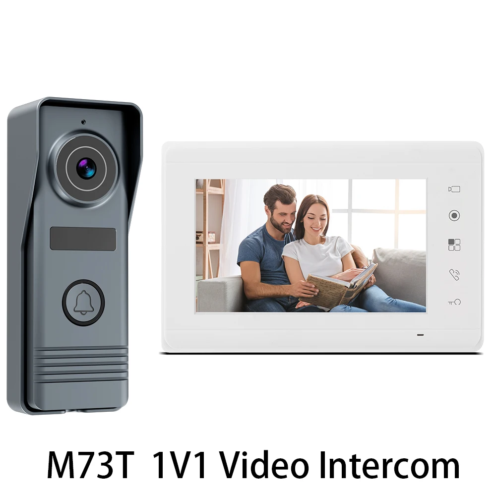 7inch Color Wired Video Intercom System Visual Doorphone Camera Video Doorbell Door Phone Kits for Home IP Villa Apartment M73T
