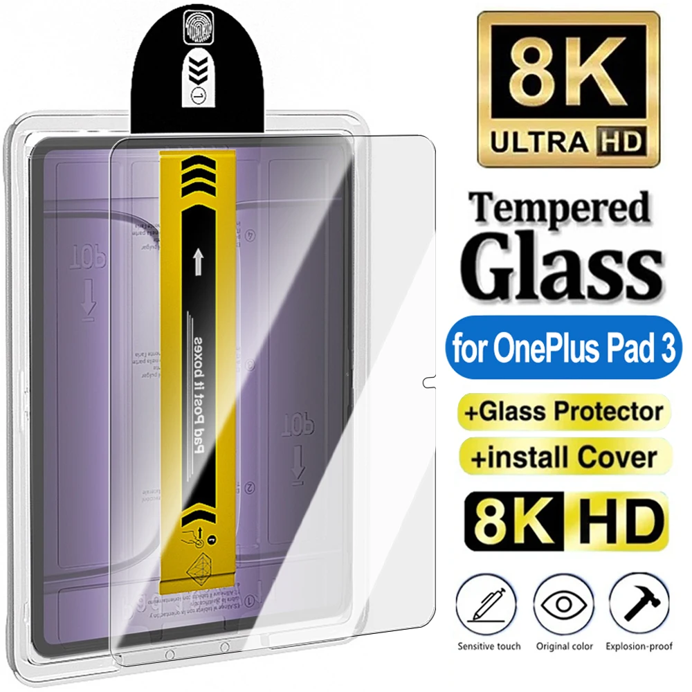 

Защитная пленка из закаленного стекла для OnePlus Pad 3, 13,2 дюйма, защитная пленка от царапин с комплектом для установки автоматического выравнивания