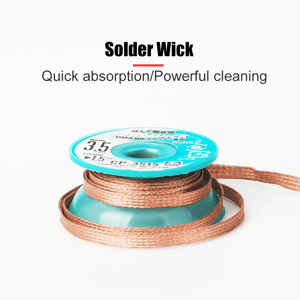 goot solda wick linha de succao de estanho nao limpo desoldering wicks fita limpa pasta de solda 100 original 01