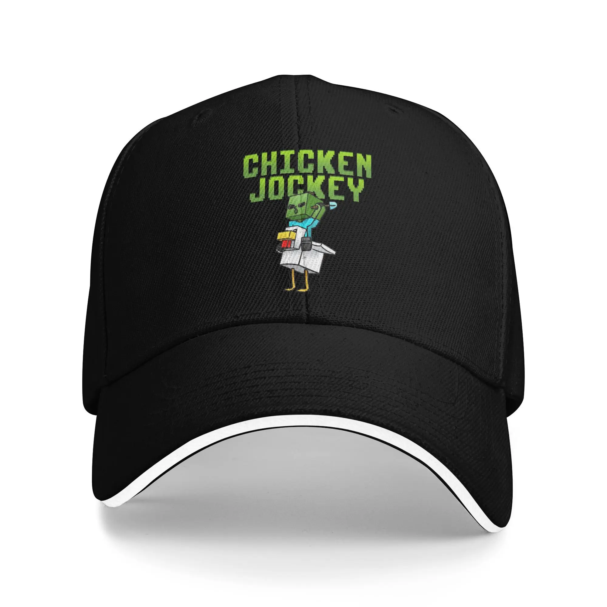 

Унисекс Chicken Jockey Забавная уличная шляпа с пикселями Весенняя кепка дальнобойщика Повседневная бейсболка Модные солнцезащитные шляпы