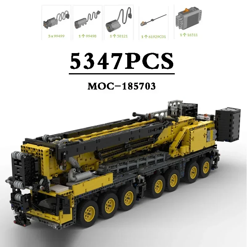 New Version MOC-185703 Improved MOC-163993 GMK7550 7 Axis Mobile Crane Truck Building Block Toy 5347PCS Kids DIY Christmas Gift