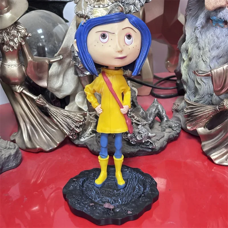 7inch Coraline & the Secret Door Movie Caroline  Action Figure Shaking Head Desktop Model Ornaments Birthday Gift Children toys