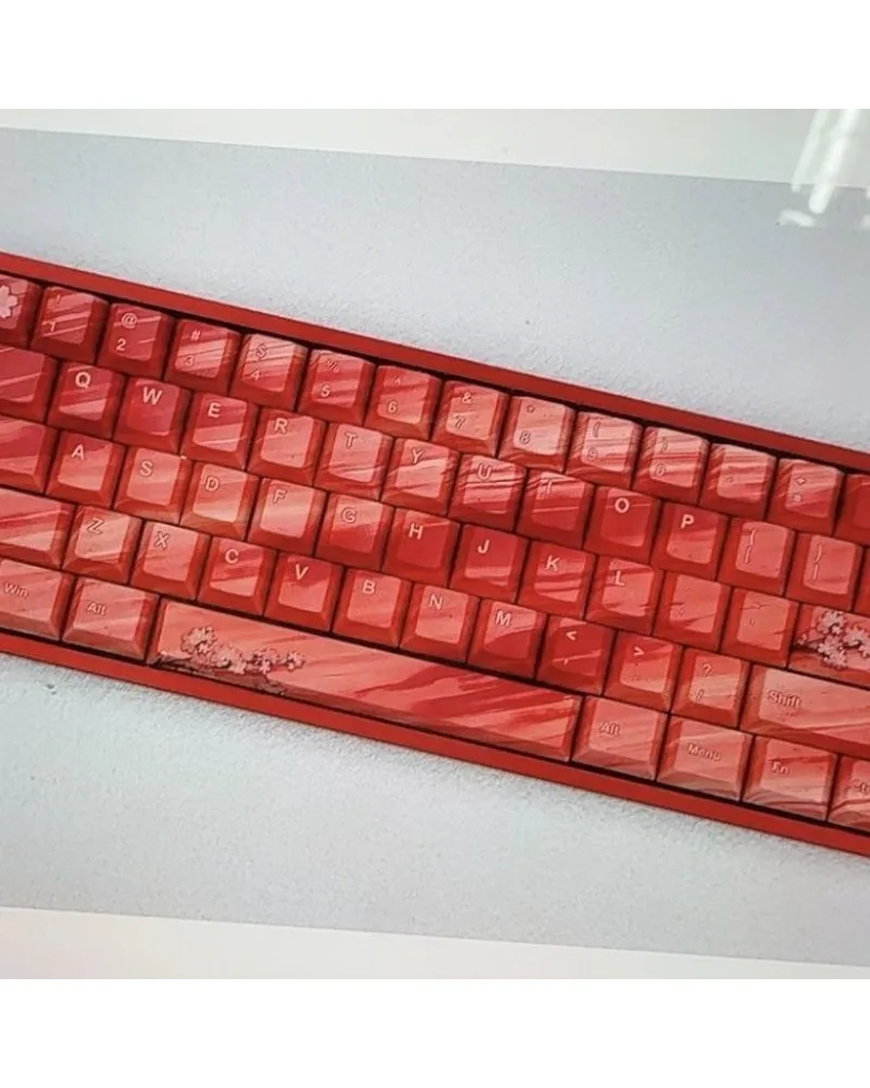 Plum blossom red, original high pbt sublimation process high quality spot mechanical keyboard keycaps