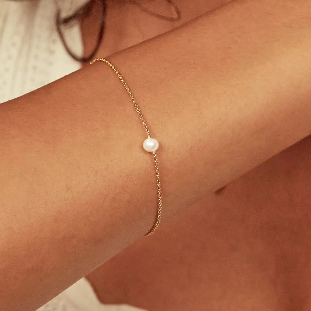 S925 Sterling Silver Natural Pearl Bracelet for Women Everyday Versatile Simple Fashion INS Style Accessory Hand Jewelry