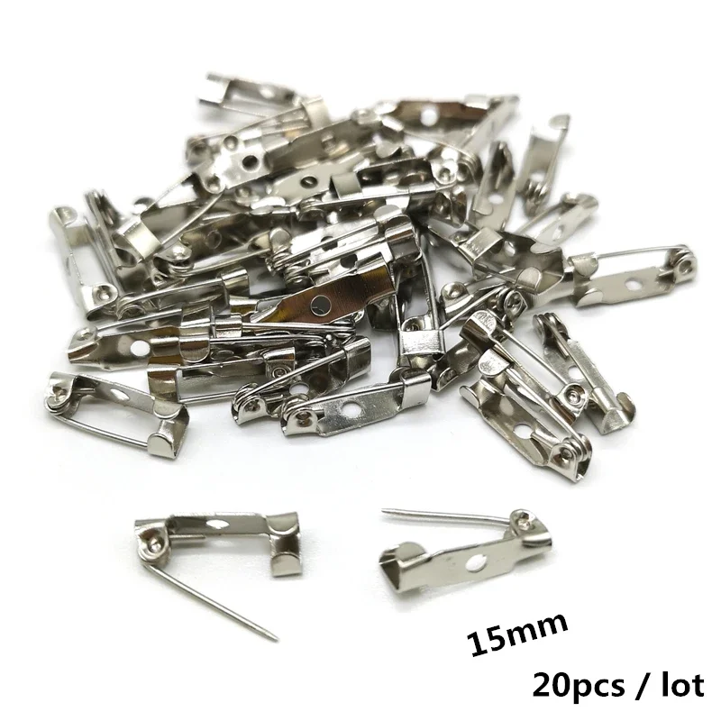 New White K Plated Iron Brooch Base Back Bar Badge Holder Safe Lock  Pins DIY Jewelry Findings  Accessories #PJ83