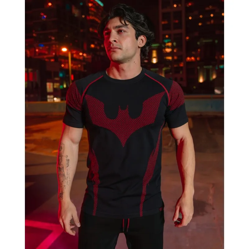 Movie Role-playing Costume, Batman Training Suit, T-shirt, Soft and Comfortable Fabric,body Shaping,maximum Size 6XL,loose Style