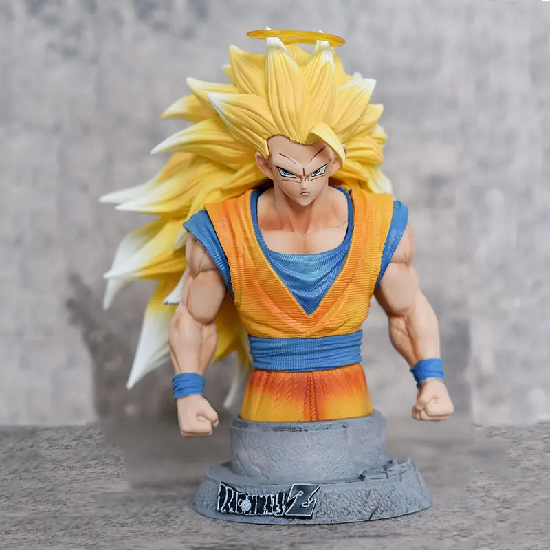 

Фигурка бюста Son Goku, фигурка манга, драконий жемчуг Z Super Saiyan 3, экшн-фигурка, размер 25 см, настольное украшение, подарок на день рождения