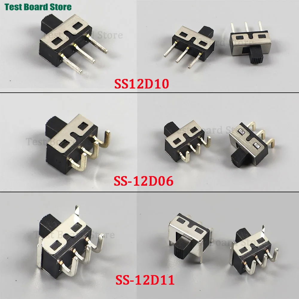

10PCS SS12D10 SS12D06 Toggle Switch 3Pins Straight Feet Handle High 5mm Spacing Of 4.7mm 3A 250V SS12D11 Power Switches
