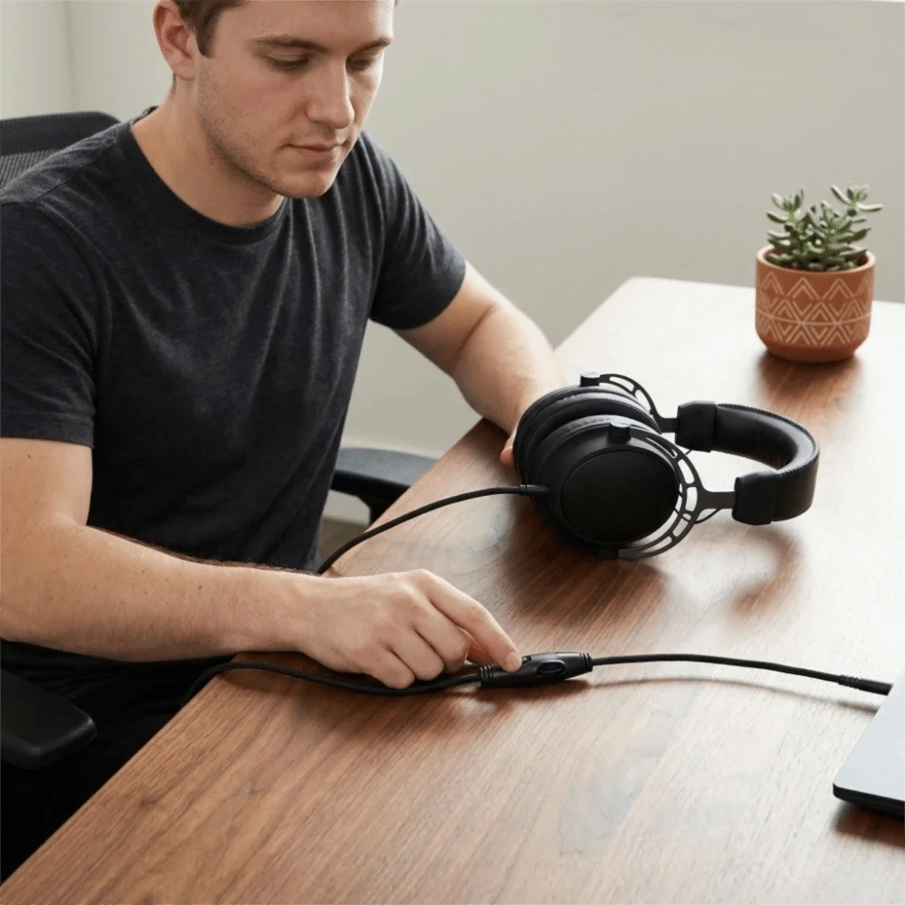 With Volume Control 3.5mm Male To Male Cable Plug-and-Play Headphone Cable Audio Cable for HyperX Cloud Gaming Headphone