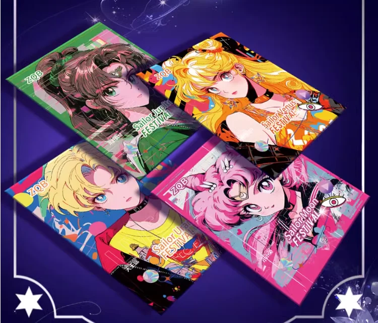 LUOYINGSHE VOL.1 Sailor Moon Cards Pretty Guardian Anime Collection Cards Mistery Box Board Games Toys Birthday Gifts for Kids